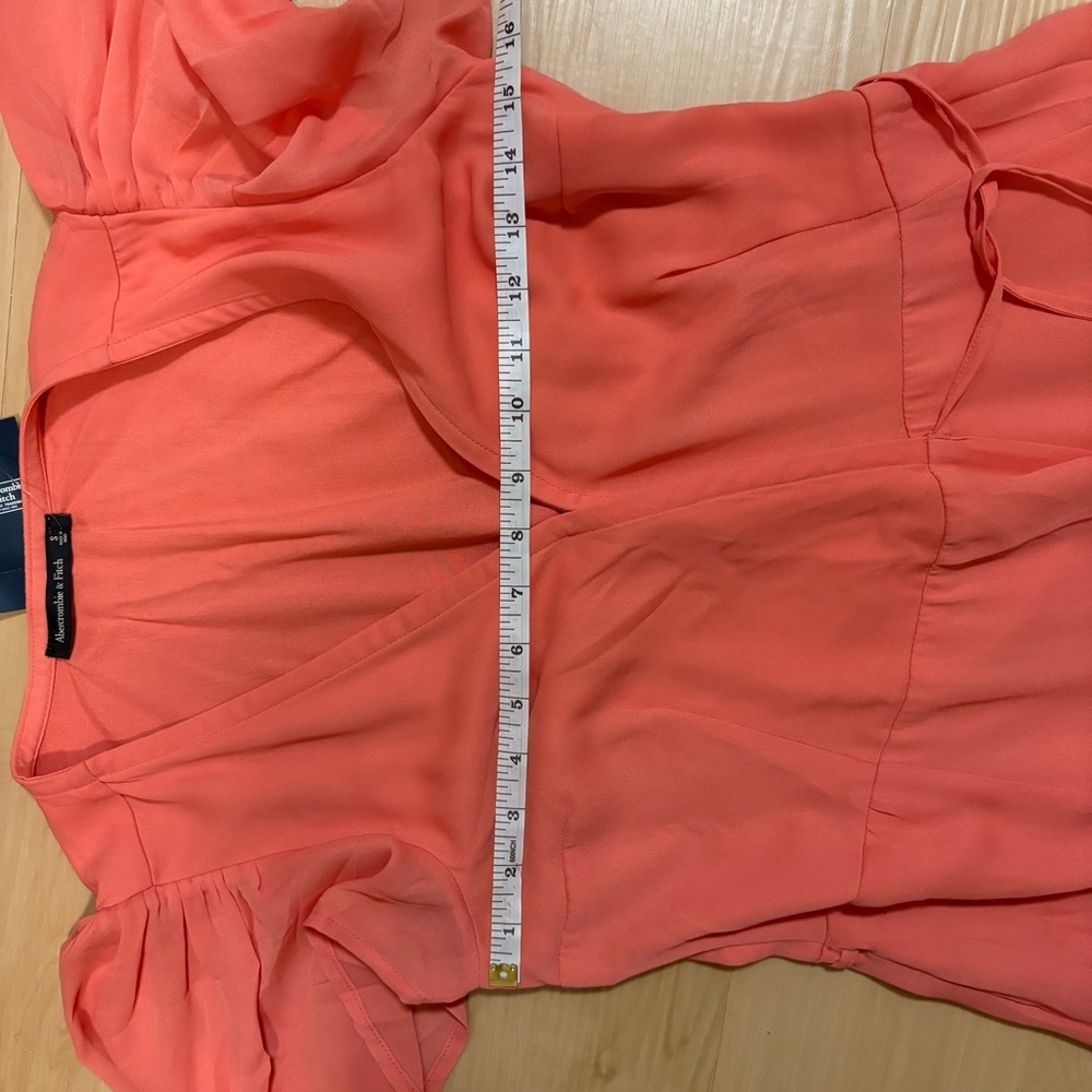 NWT Abercrombie & Fitch Coral Wrap Midi Dress Women’s Small Feminine - Picture 12 of 16